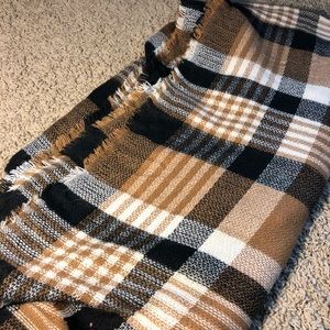 Plaid blanket scarf